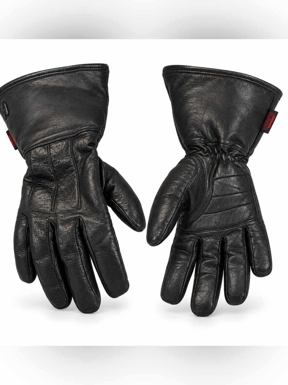 Hugger Technaline Leather Motorcycle Gloves XXL Waterproof Black Gauntlet Biker